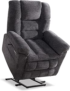 Eiayeebil Triple Motor Power Lift Recliner Chair with Massage and Dual Heat for Elderly People, Zero Gravity Lay Flat Recliner Infinite Position, USB Ports（Grey）