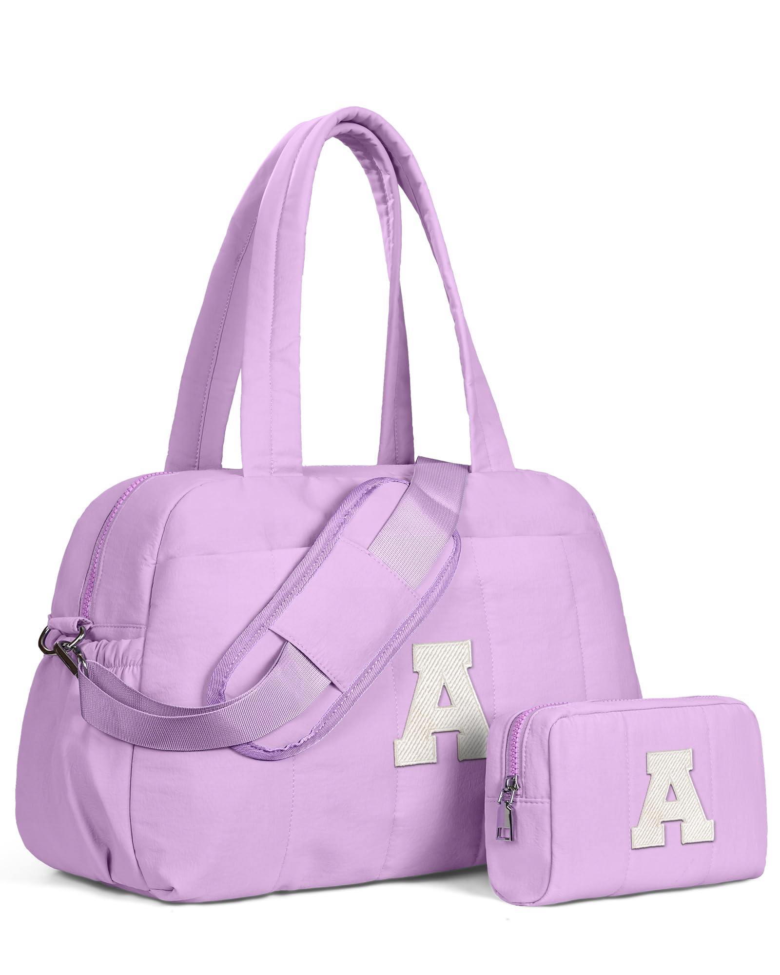Gifts for 11 Year Old Girl-Initial Duffle Bag Women Travel Birthday Gift for Mom-Overnight Bag with Wet Pocket