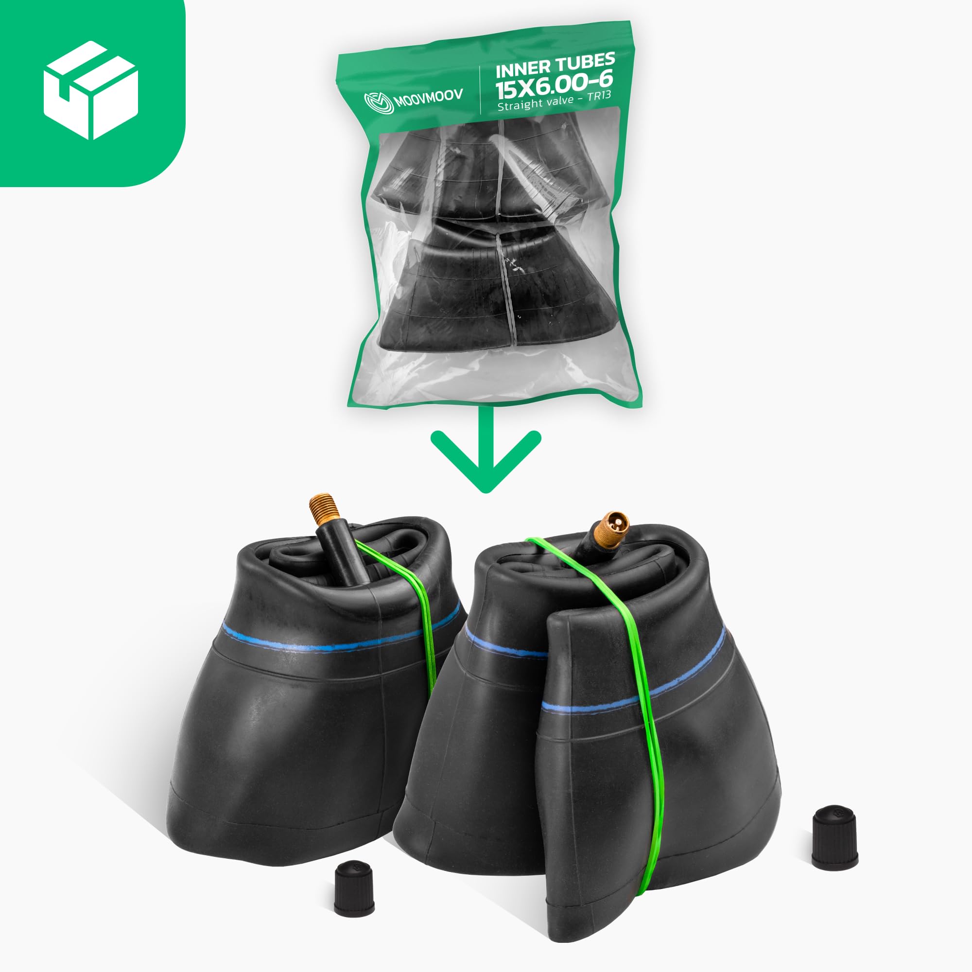 2 Chambres à Air 15x6.00-6 - Valve TR13 - Pour Tondeuse Autoportée, Brouette, Remorque, Chariot | Compatible Pneus Tubeless