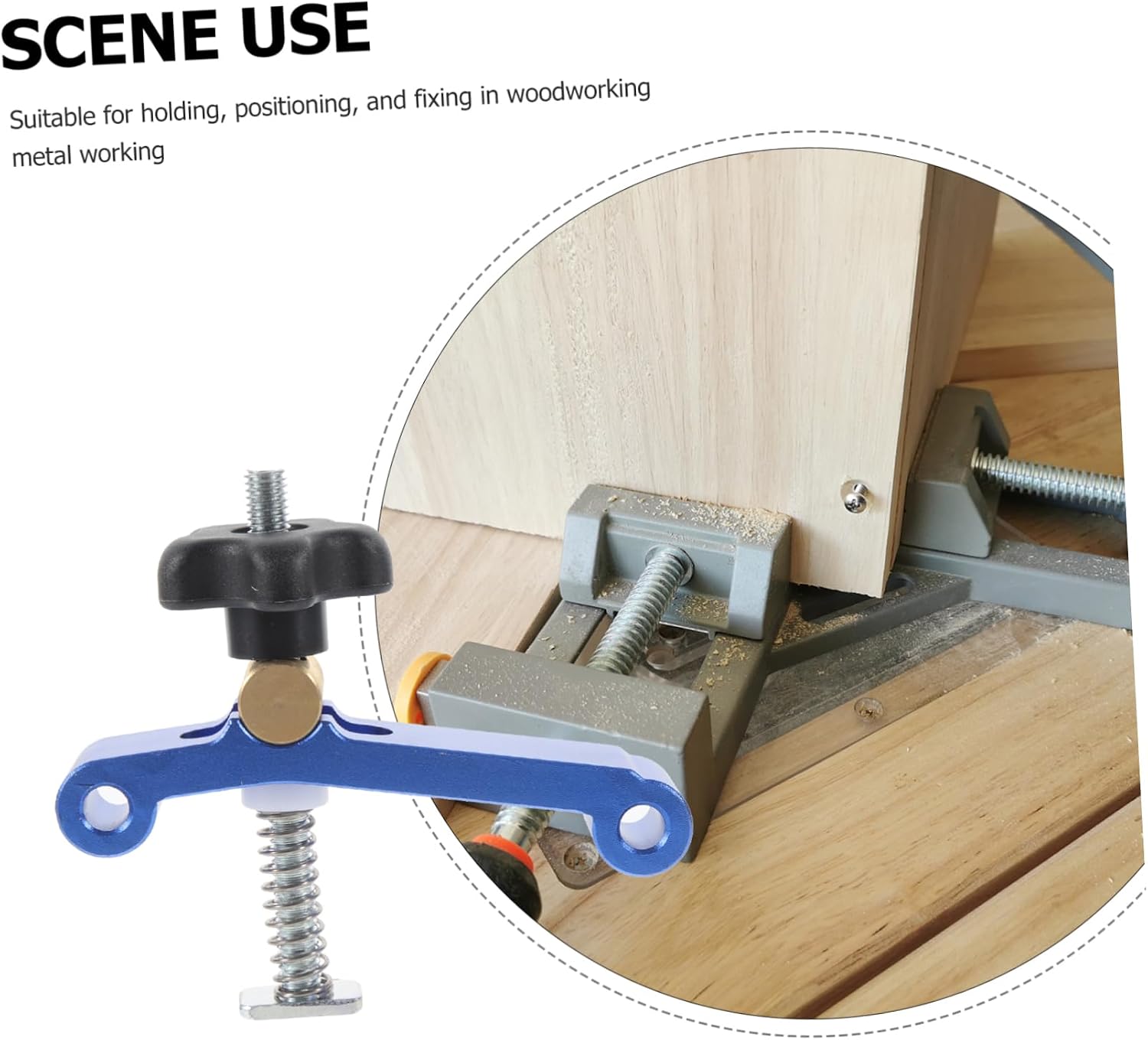 Zerodeko 2pcs Track Clamp Woodworking Hold down Clamp Construction for and Applications for Carpentry Projects