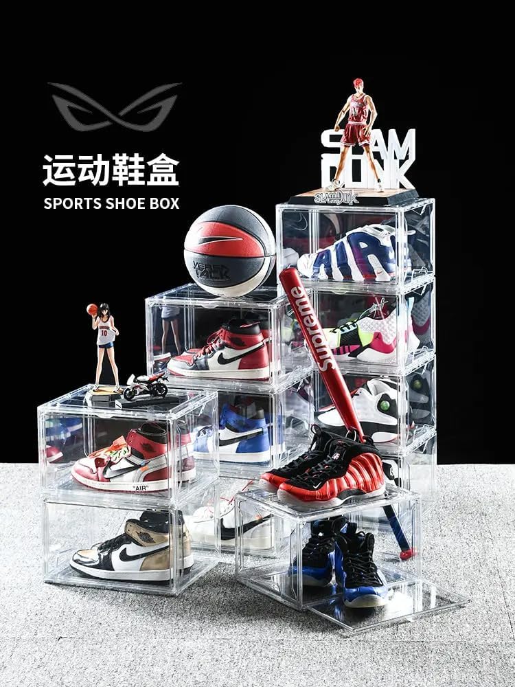 【本日限定激安格】HATCHEL(ハッチェル) 透明プラスチックスニーカー 積み重ね可能 3パック 靴収納ボックス ドロップフロント アクリル引き出し 水に強い