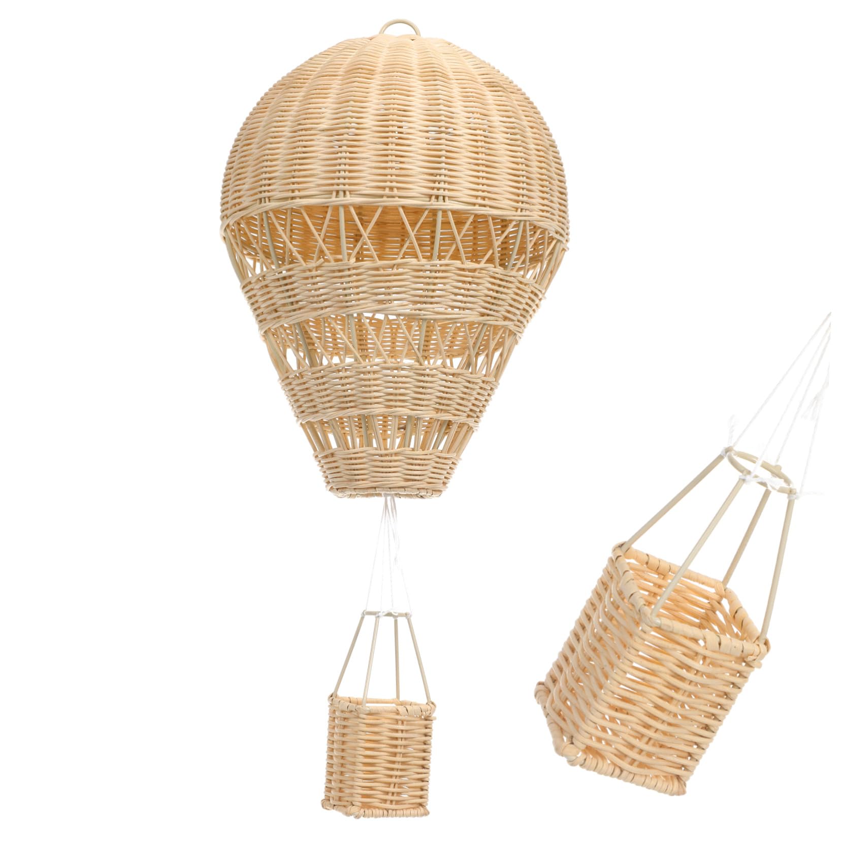 Montgolfière rotin naturel tissé main Homoyoyo : objet de décoration murale et suspension chambre