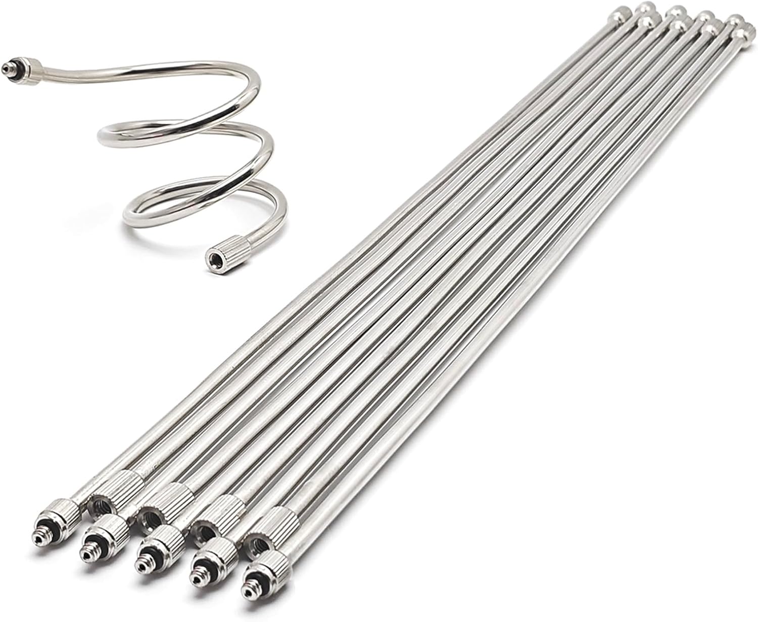 10 Pack 19.5 Inch Flexible Nozzle Extensions, Brass Mist Rod for Outdoor Misting System, Bendable Copper Extended Pole 10/24 UNC for Garden, Humidification, Outdoor Cooling, Dust Control, Landscaping