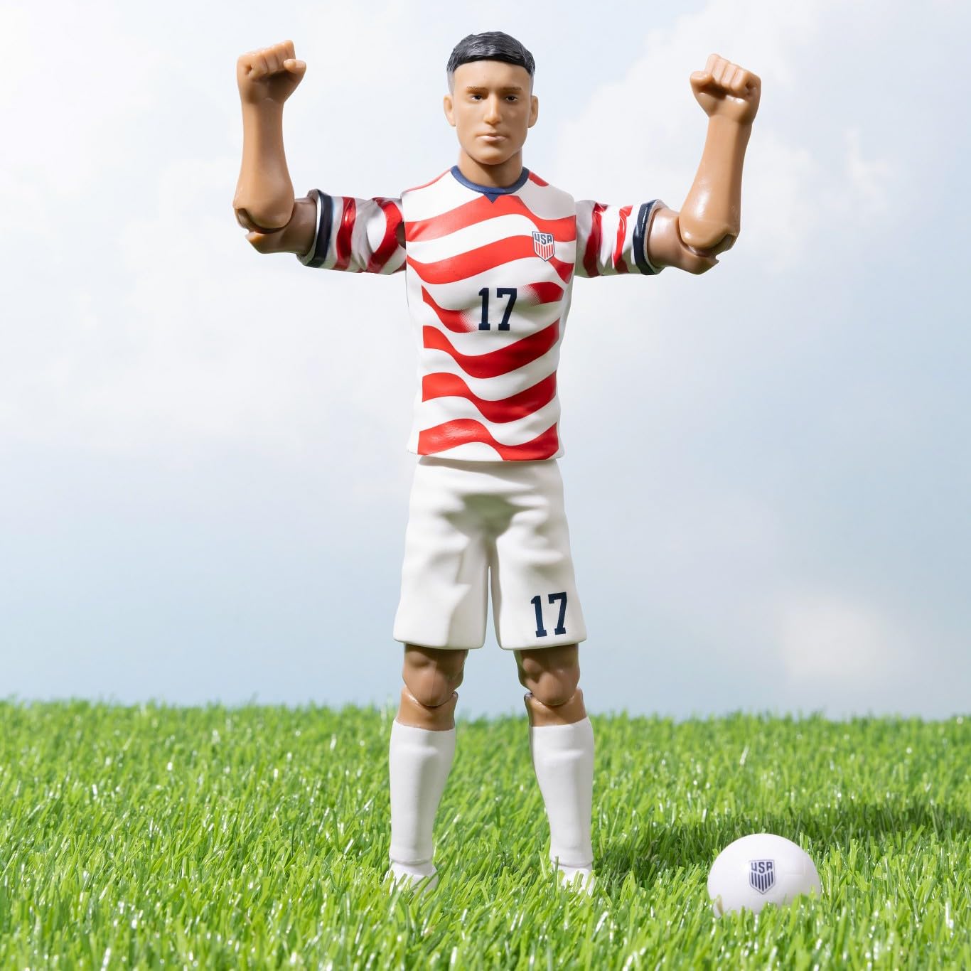 Sockers Banbo Toys 2026 USMNT Alejandro Zendejas Home Jersey 2026 Figura de acción de fútbol coleccionable de 8 pulgadas