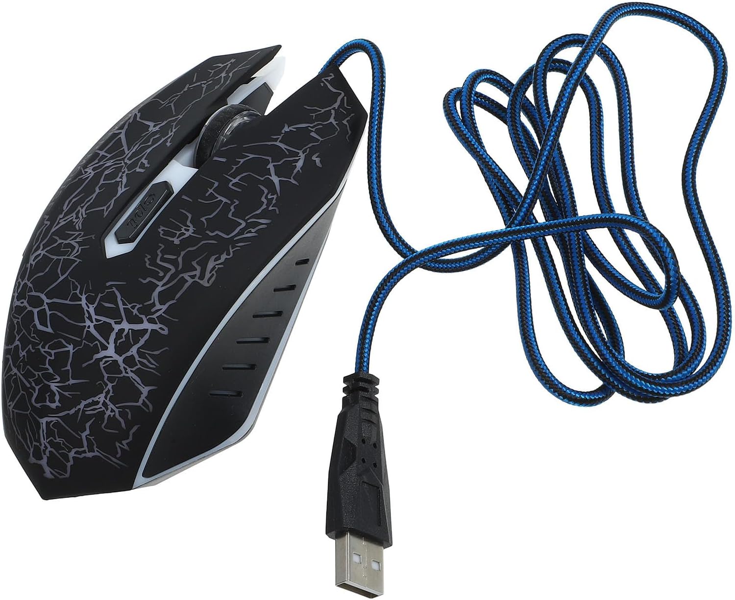 Homoyoyo Gaming Wired Optical USB with 6 Buttons and Crack Design, Ergonomically Designed Abs Material with Self- Lights for Desktop PC Laptop