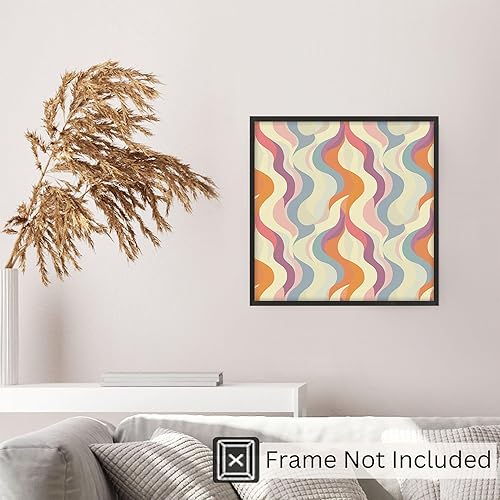Miniatura 5 de Ethan Taylor Abstract Wall Art Prints Unframed Square Posters 'Retro 70s Hippie Groovy Pattern I' Retro Home Décor for Living Room, Bedroom, Office,