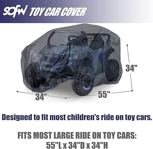 Miniatura 2 de SOFW Large Kids Ride-On Truck Toy Car Cover, 600D Electric Jeep Power Wheels Cover waterproof all weather -Jeep Power Wheels Cover, Water-Resistant