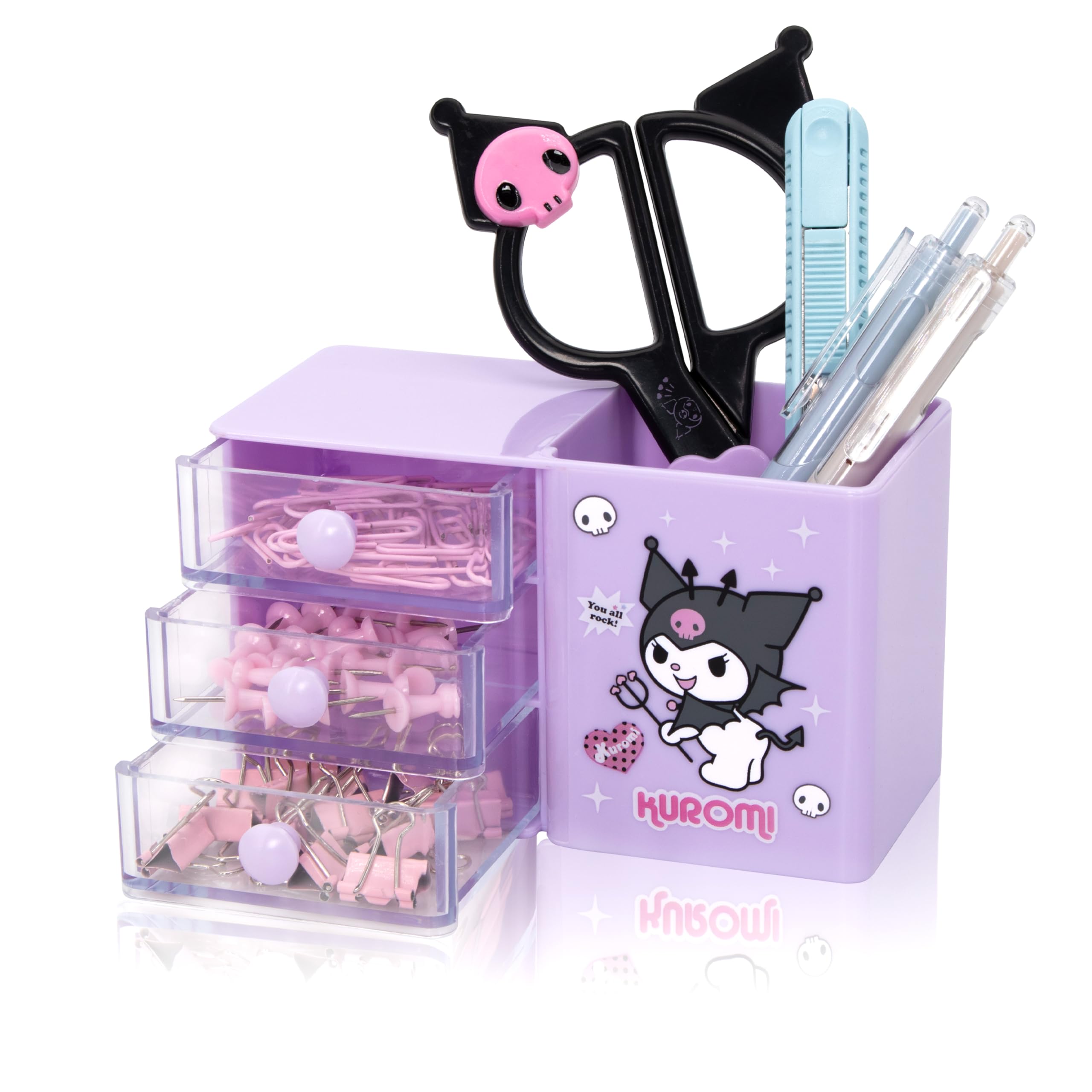 Roffatide Anime Kuromi Desktop Desk Office Supplies Container Pen