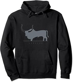 Minimalist design of an aurochs for cave art lovers Pullover Hoodie