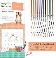 Vista 2 de Calendario del primer año del bebé con pegatinas de Bright Day - Rastreador del primer año - Libro de recuerdos del bebé para niñas para documentar