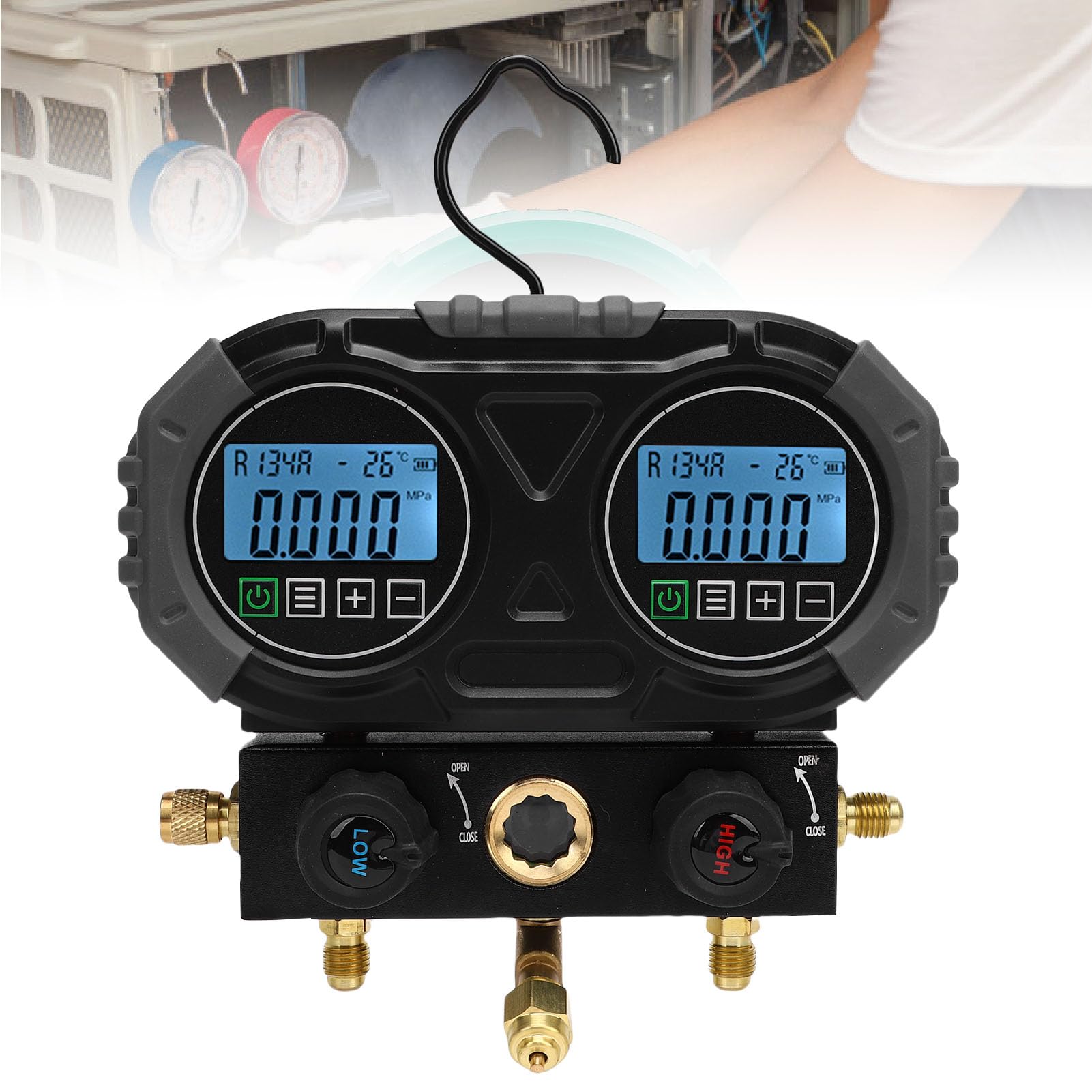Diyeeni Gage de Presión Múltiple Digital, 0-6000 KPa de Alta Resolución Gage Digital para Controles de Diagnóstico
