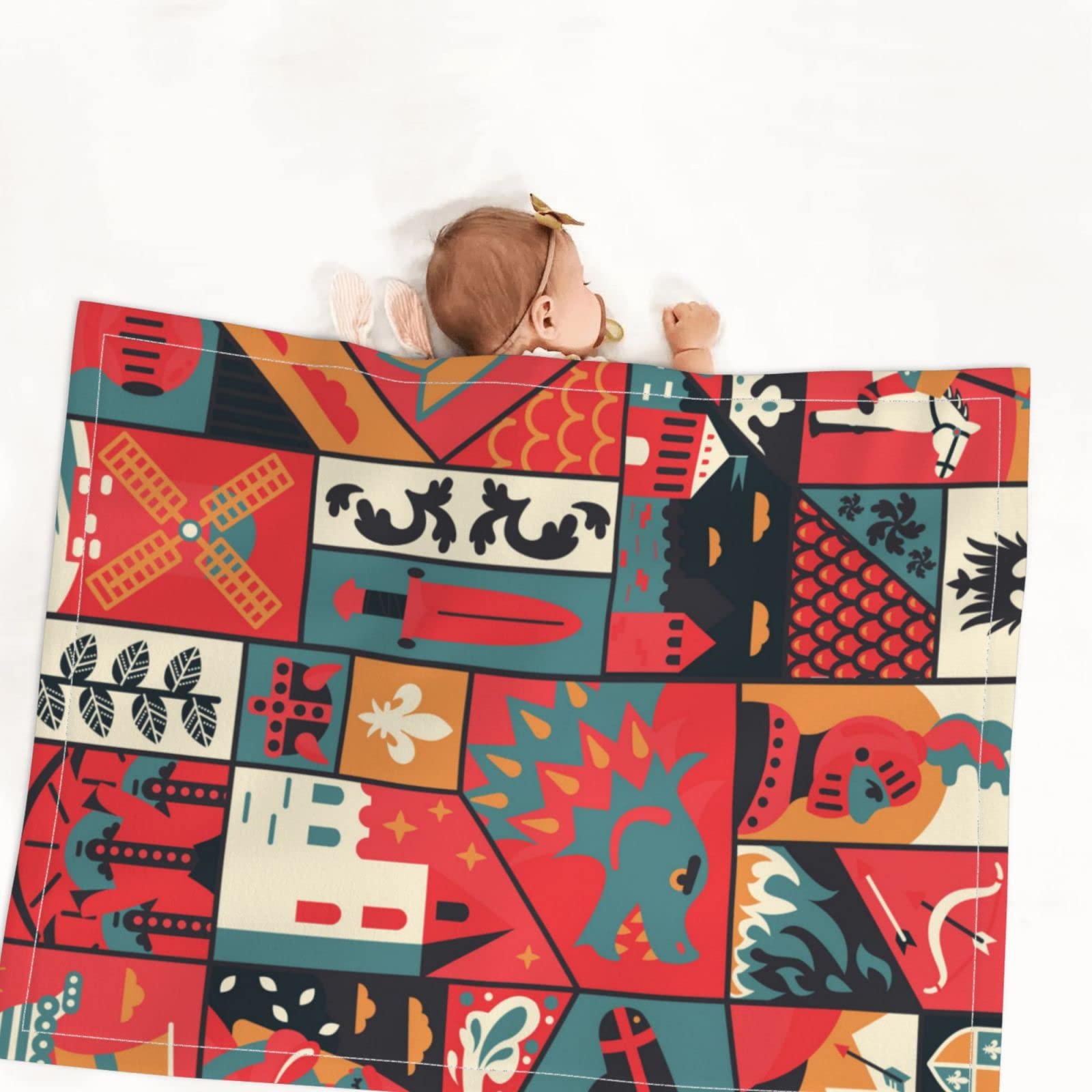 Amazon.co.jp: ブランケット 赤ちゃん 中世 騎士 ヨーロッパ 狼 馬