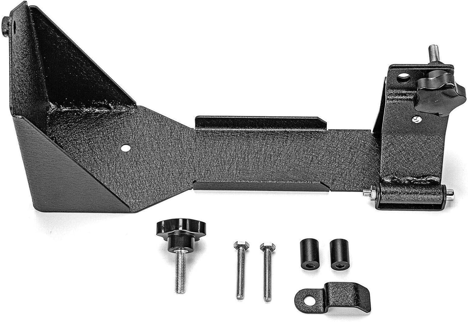 Hi Lift Jack Carrier Mount Bracket Kit Rear Heavy-Duty Steel Construction for Jeep for Wrangler 2018-2023 Power Coated Black -ZT231-B