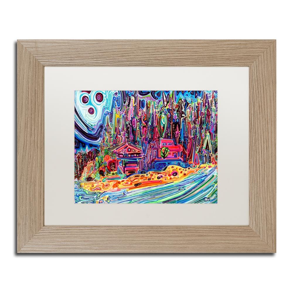 Moon Rising Over Saturna Island by Josh Byer, White Matte, Birch Frame 11x14-Inch