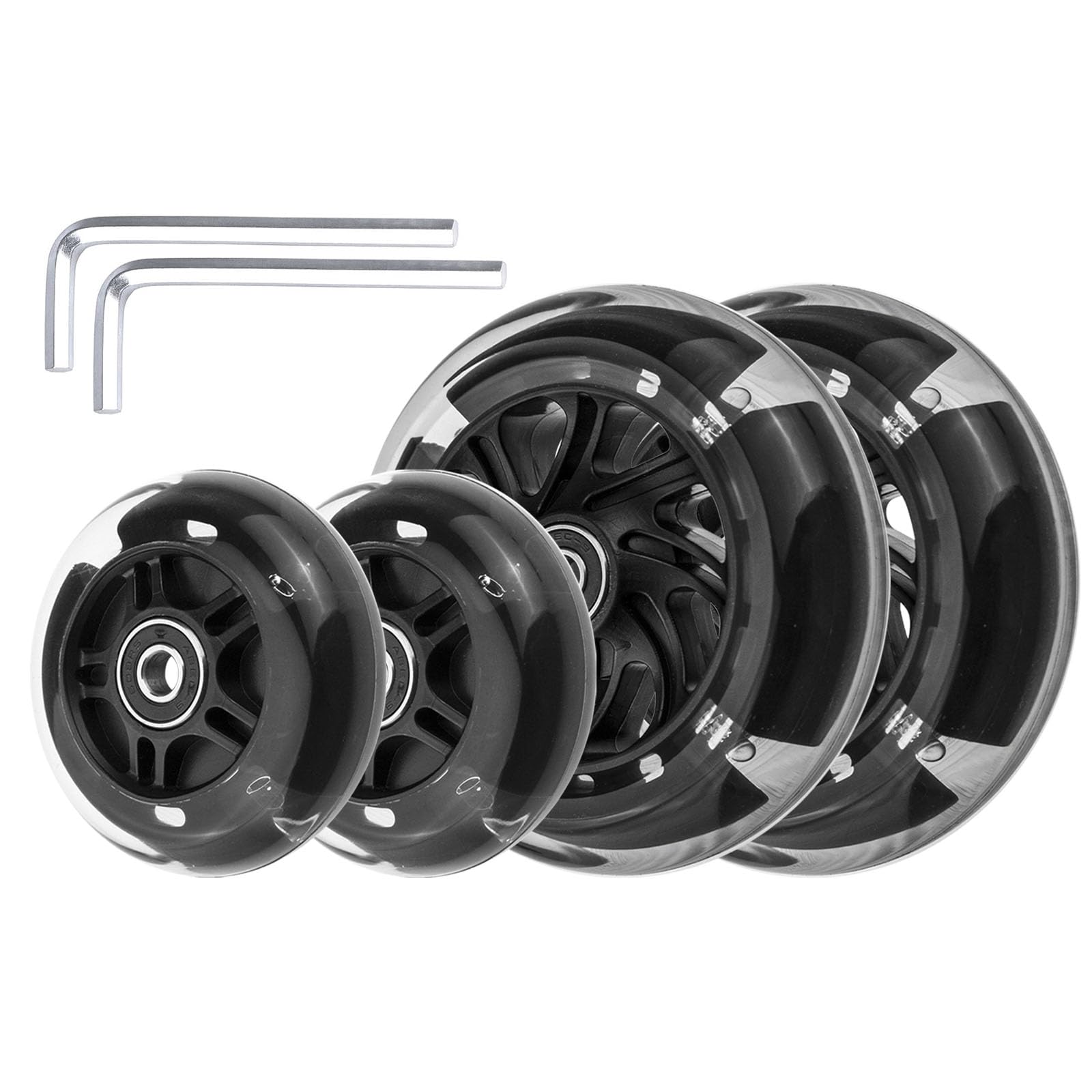 Lot De 4 Roues De Rechange Clignotantes à 3 Roues Avant Et Arrière De 120 Mm Et 80 Mm Pour Trottinette Micro Kickboard Mini Maxi Deluxe Lascoota