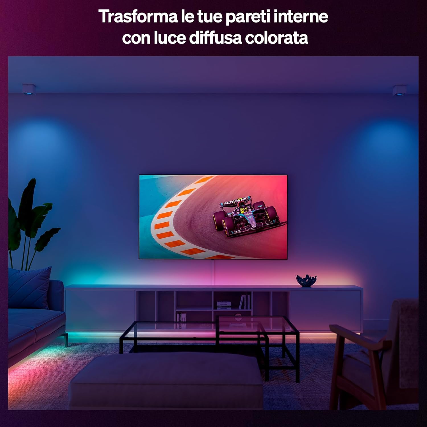 Striscia LED Hue Essential, 5 M, RGBIC, Colori e Atmosfere Vivaci, Luce Flessibile per Interni, Installazione Facile, Controllo App e Voce, compatible con Alexa, Google Assistant e Apple Home