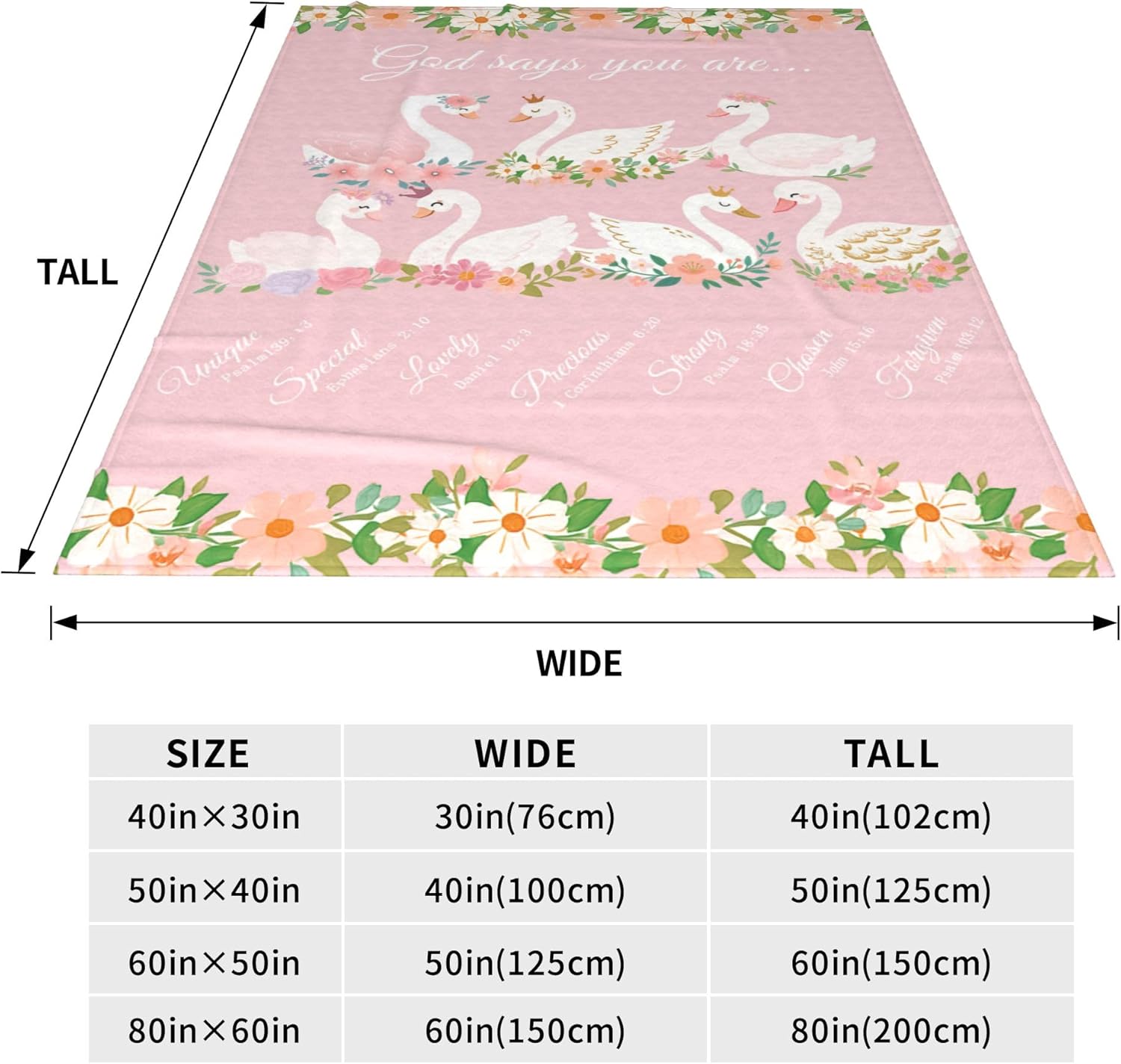Goose Throw Blanket God Says You are Warm Scripture Decor Soft Flannel Christian Bible Verse Blanket Religious Gooses Gifts for Kids Boys Girls Men Women 40" X 50" - Image 6