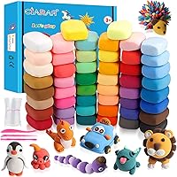 Vista 11 de CiaraQ Kit de arcilla para modelar - Arcilla seca al aire de 64 colores con herramientas de escultura, ideal para manualidades, proyectos
