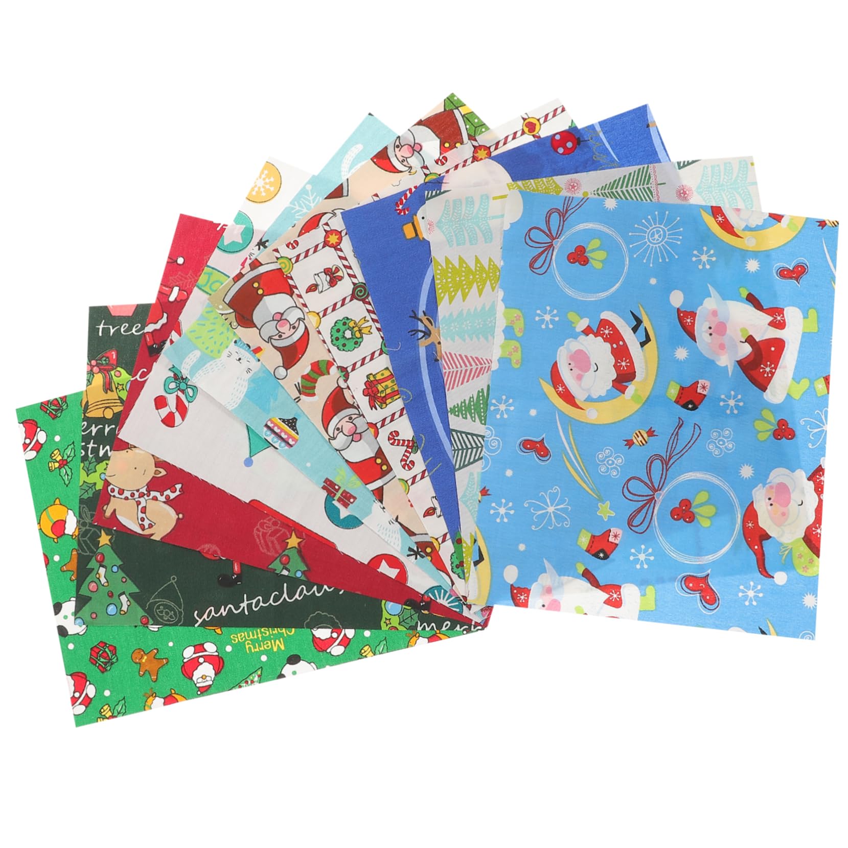 ABOOFAN 10fogli Tessuto Di Cotone Natalizio Patchwork Floreale Tessuto Di Cotone Per Fai Da Te Leggero e Resistente Per Cuscini Costumi e Borse
