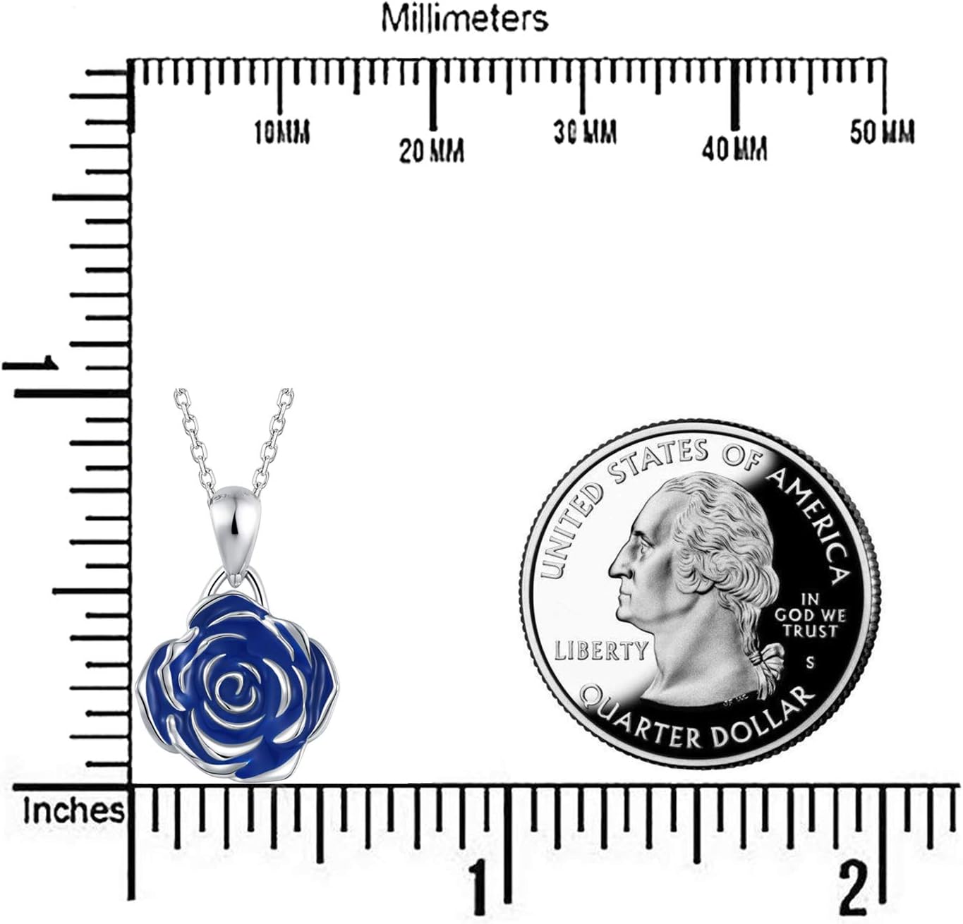 BEILIN 925 Sterling Silver Rose Flower Necklace Rose Pendant Necklaces Jewelry for Women - Image 6