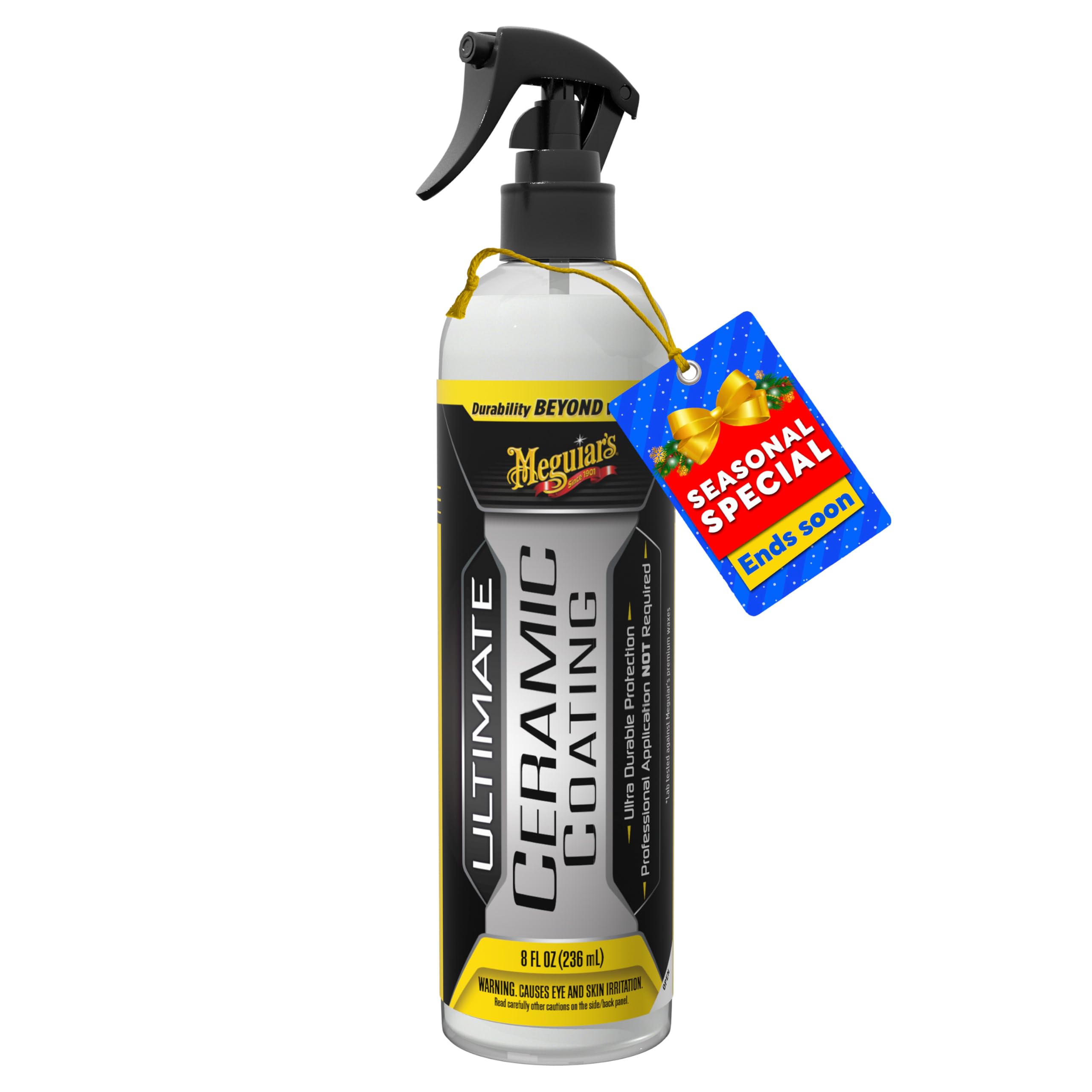 G240108 Ultimate Ceramic Coating, Ultra-Durable Cutting, Edge Ceramic Protection with Excellent Water Beading,Increasing Gloss,Slickness and Concealing Minor Paint Defects (236ml, Pack of 1)