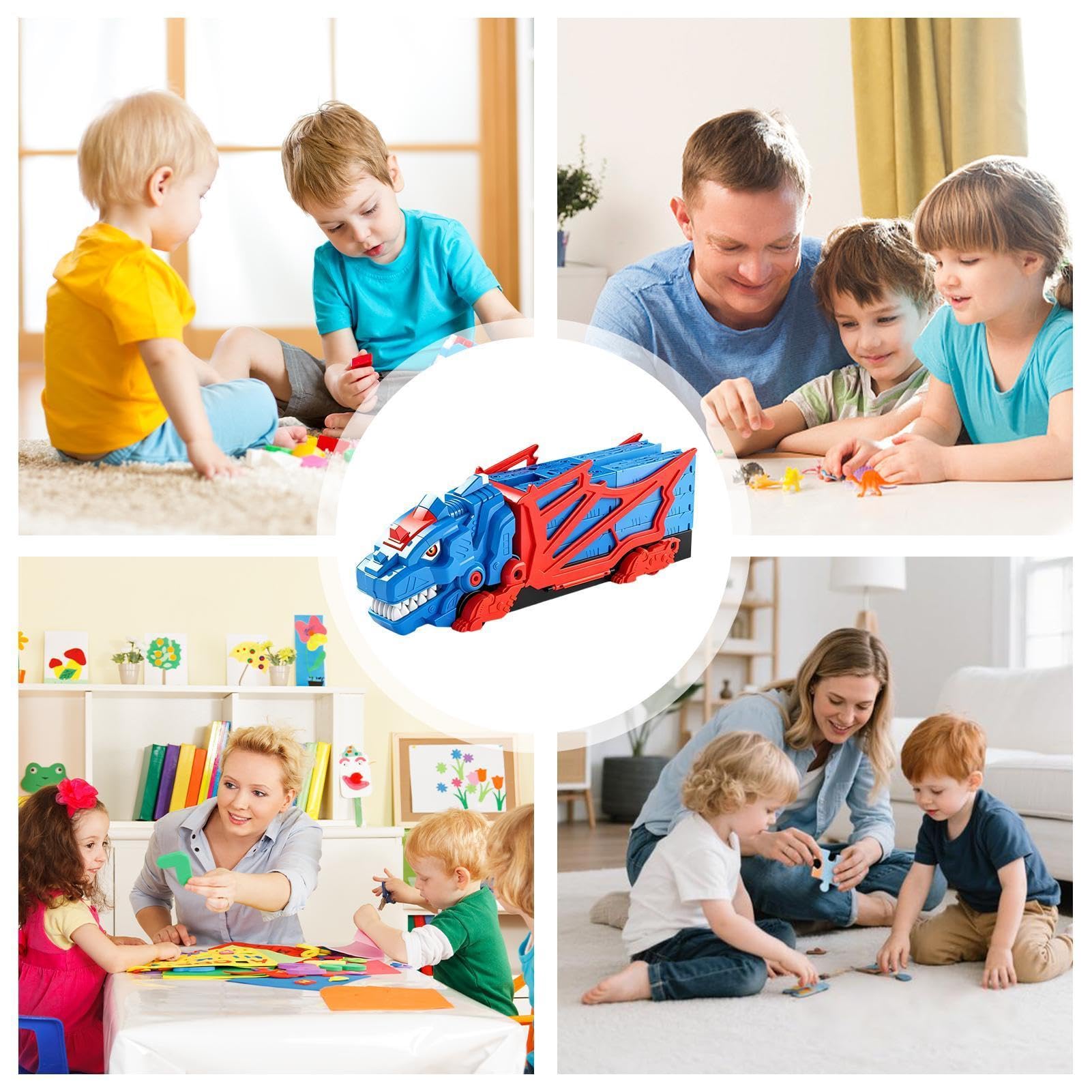 Generico Pista Dinosauri Giocattoli Set Educativo Colorato Di Veicoli | Set Giocattolo Pista Dinosauri Con Veicoli Per Bambini, Da Interno, Giardino, Casa, Regalo Di Compleanno E Viaggio
