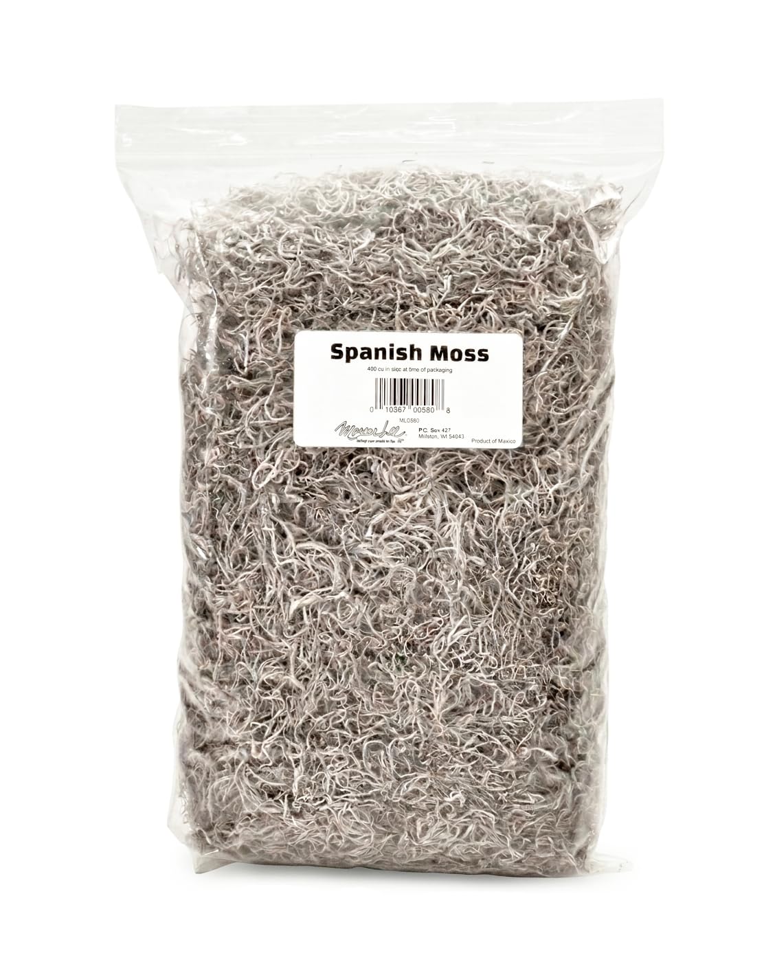 Mosser Lee Spanish Moss – Natural Decorative Moss for Houseplants, Soil Cover, Crafts, Terrariums & Floral Arrangements - 400 Cubic Inches