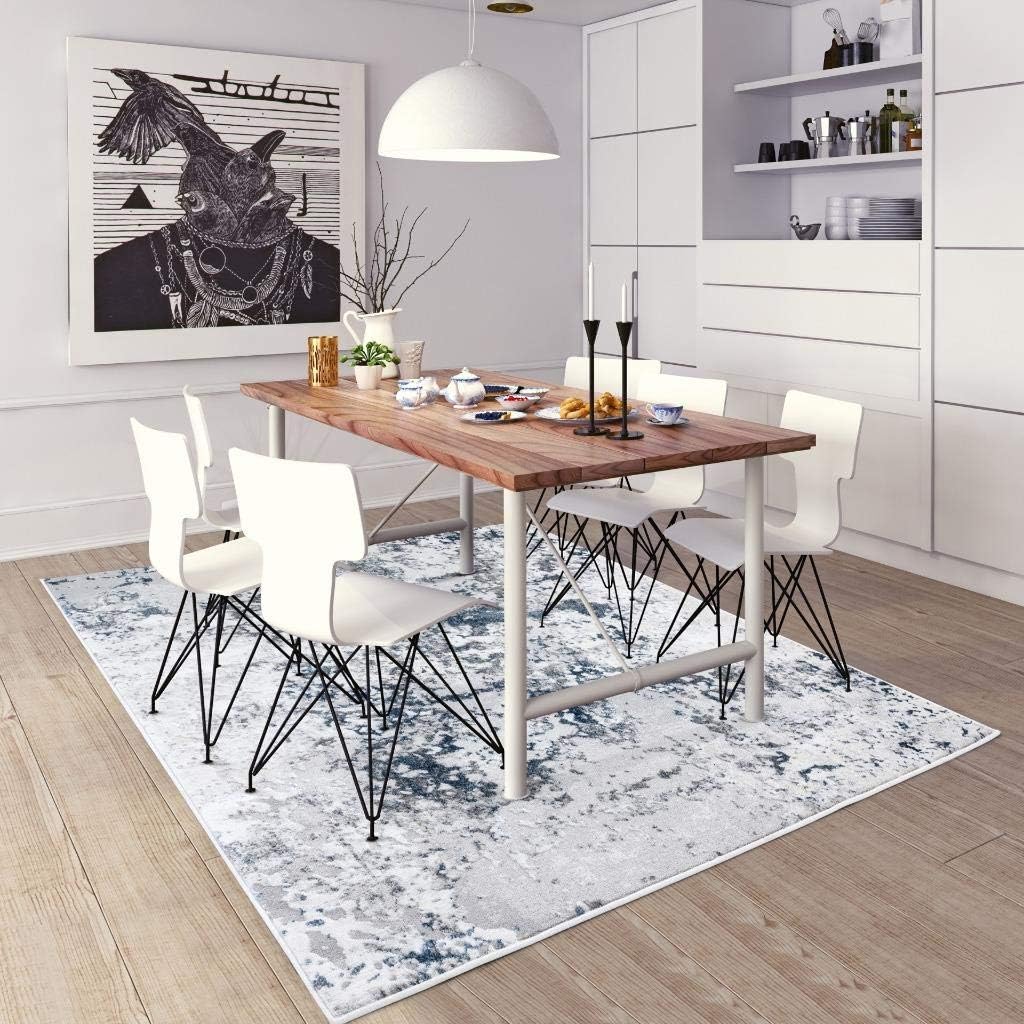 LUXE WEAVERS Modern Abstract Blue 9x12 Area Rug Living Room Carpet