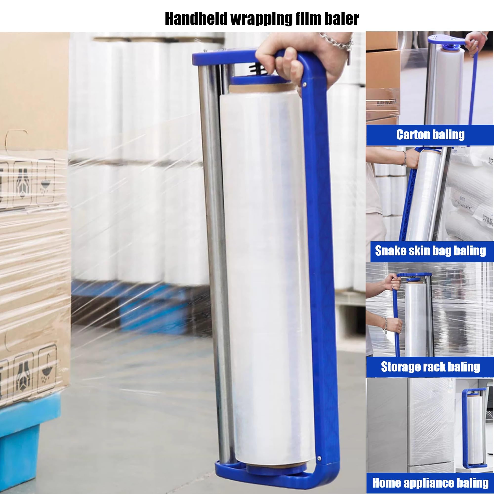 Dispensador de Film Estirable, Dispensador de Película, con Capacidad para Rollos de 50cm, Soporte dispensador de Film retráctil para Embalaje de palets Mudanzas