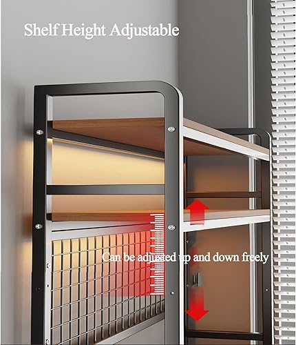 Miniatura 7 de Estantería de escritorio de 2 niveles, organizador de estante de exhibición ajustable, soporte para impresora, estantería de escritorio de metal