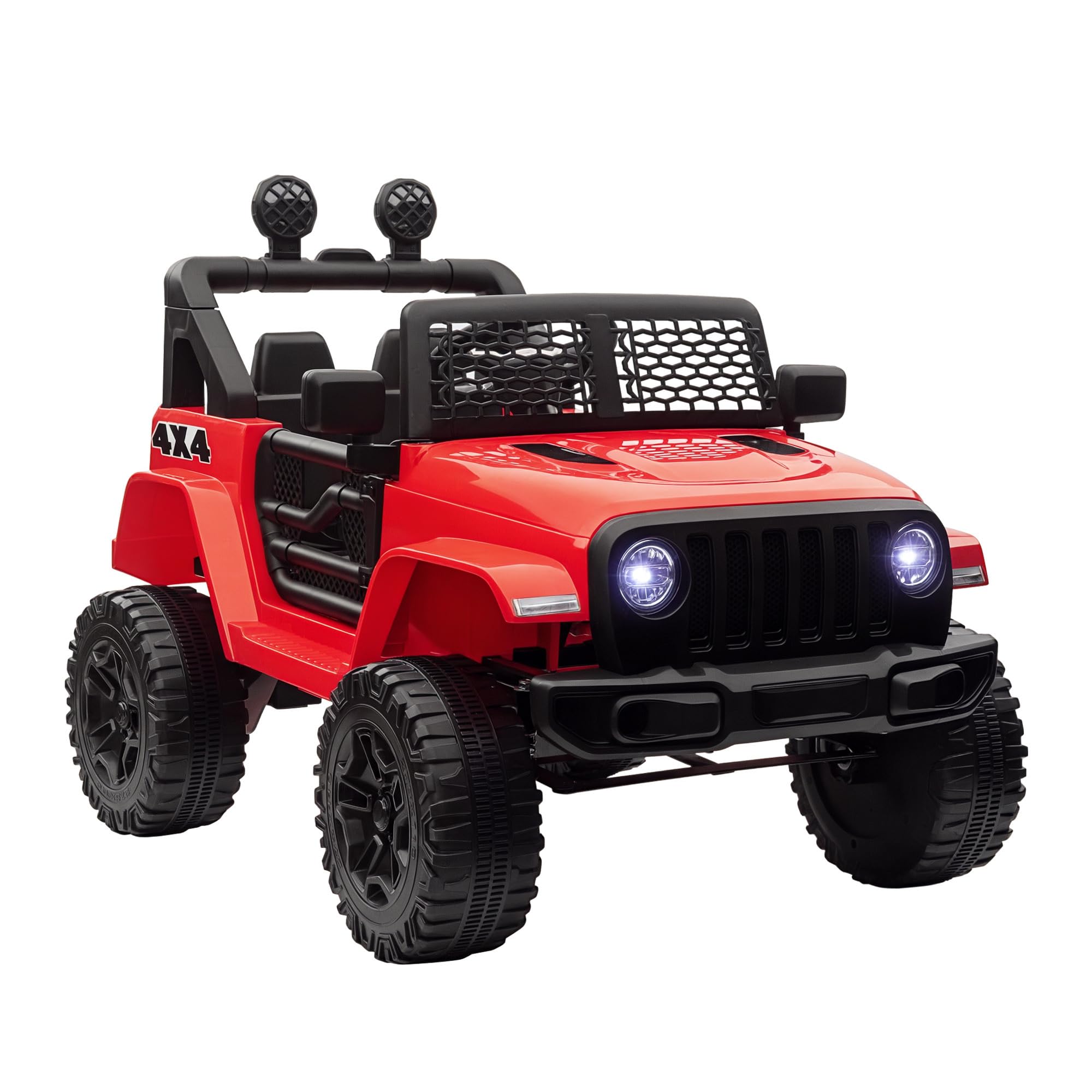 HOMCOM 12V Kids Electric Ride On Car Truck Off-road Toy with Parental Remote in Red