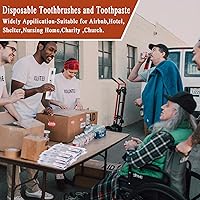 Vista 3 de Cepillos de dientes desechables con pasta de dientes, paquete de 30 cepillos de dientes desechables de albaricoque envueltos individualmente a