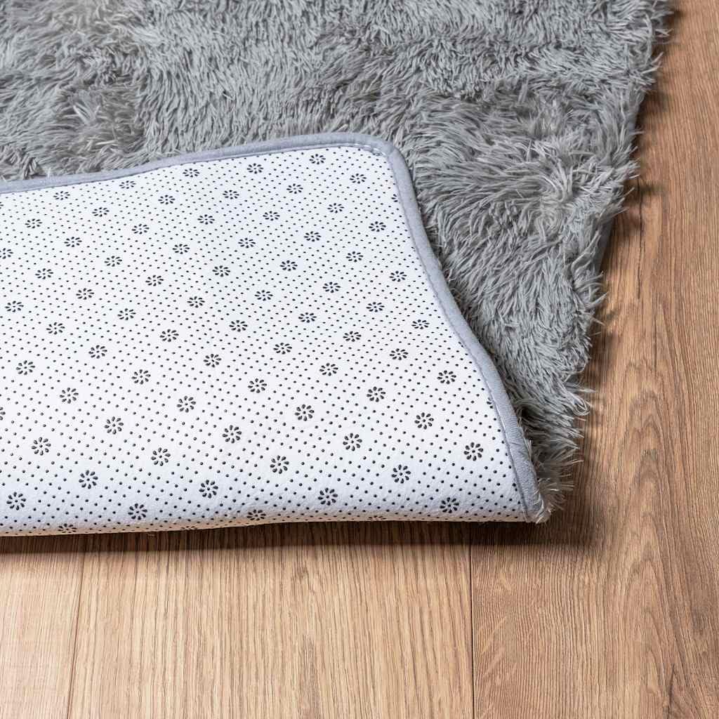 vidaXL Tapis Shaggy à Poils Longs NAVARRA Gris Clair 160x160 cm