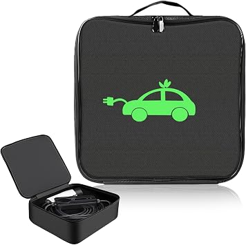 Portable Ev Cable Bag, 600d Oxford Cloth Ev Charging Cable Bag, Durable Scratch Stain Odor-Resistant 32x32x10cm Car Storage Organiser for Ev-Charging-Gun, Cables Car Accessories