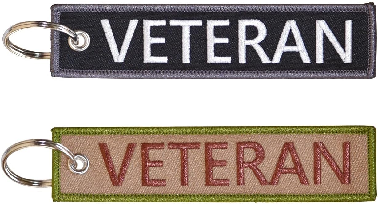 Great 1 Products Military Keychain Tag with Key Ring and Carabiner - Keys, Cars, Motorcycles, Backpacks, Luggage, and Gifts - EDC (VETERAN),Universal
