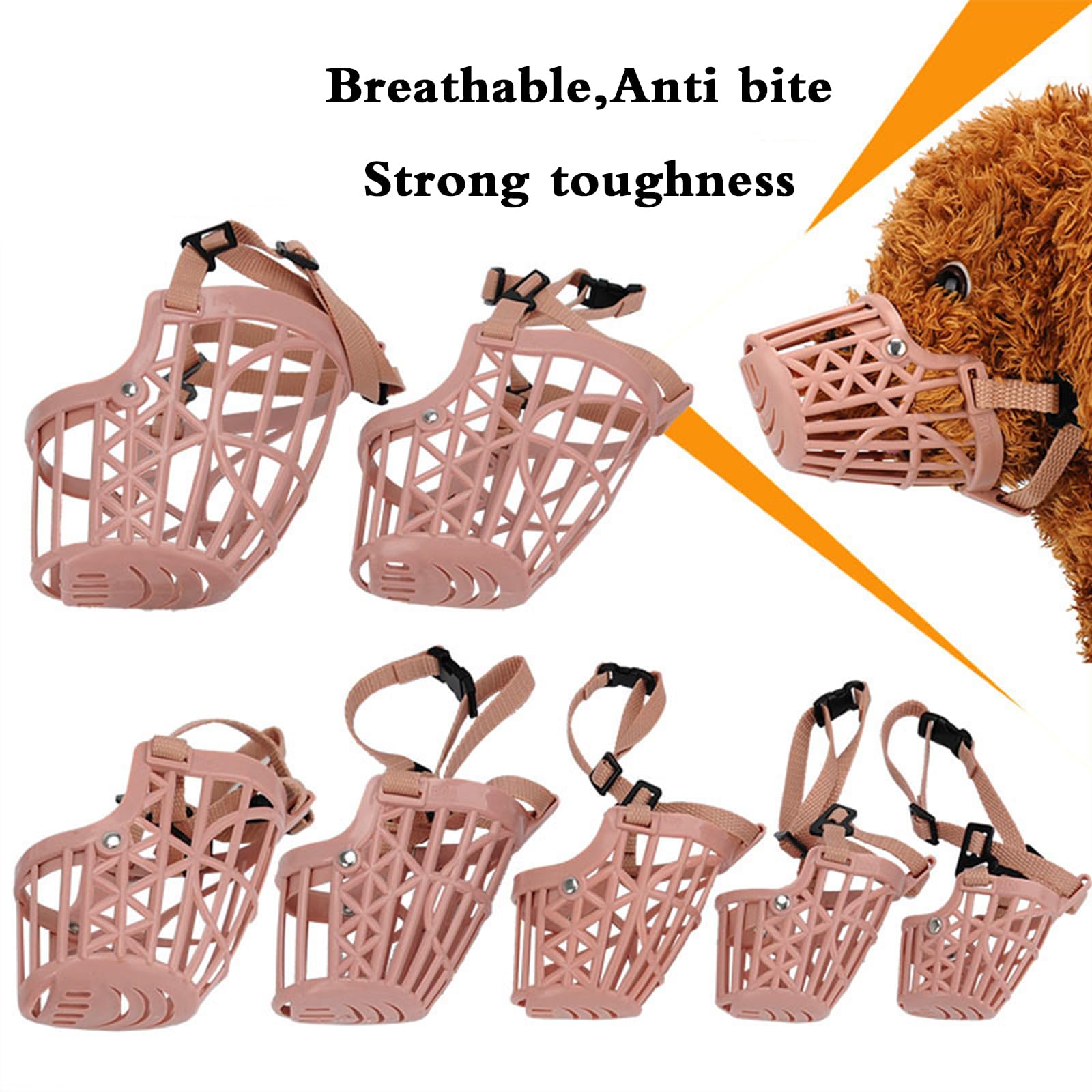 Bozal para Perros, Bozal antimordeduras for Perros, bozal Suave for, antiladridos for, Transpirable, Ajustable, diseño humanizado, Permite jadear(No. 1)