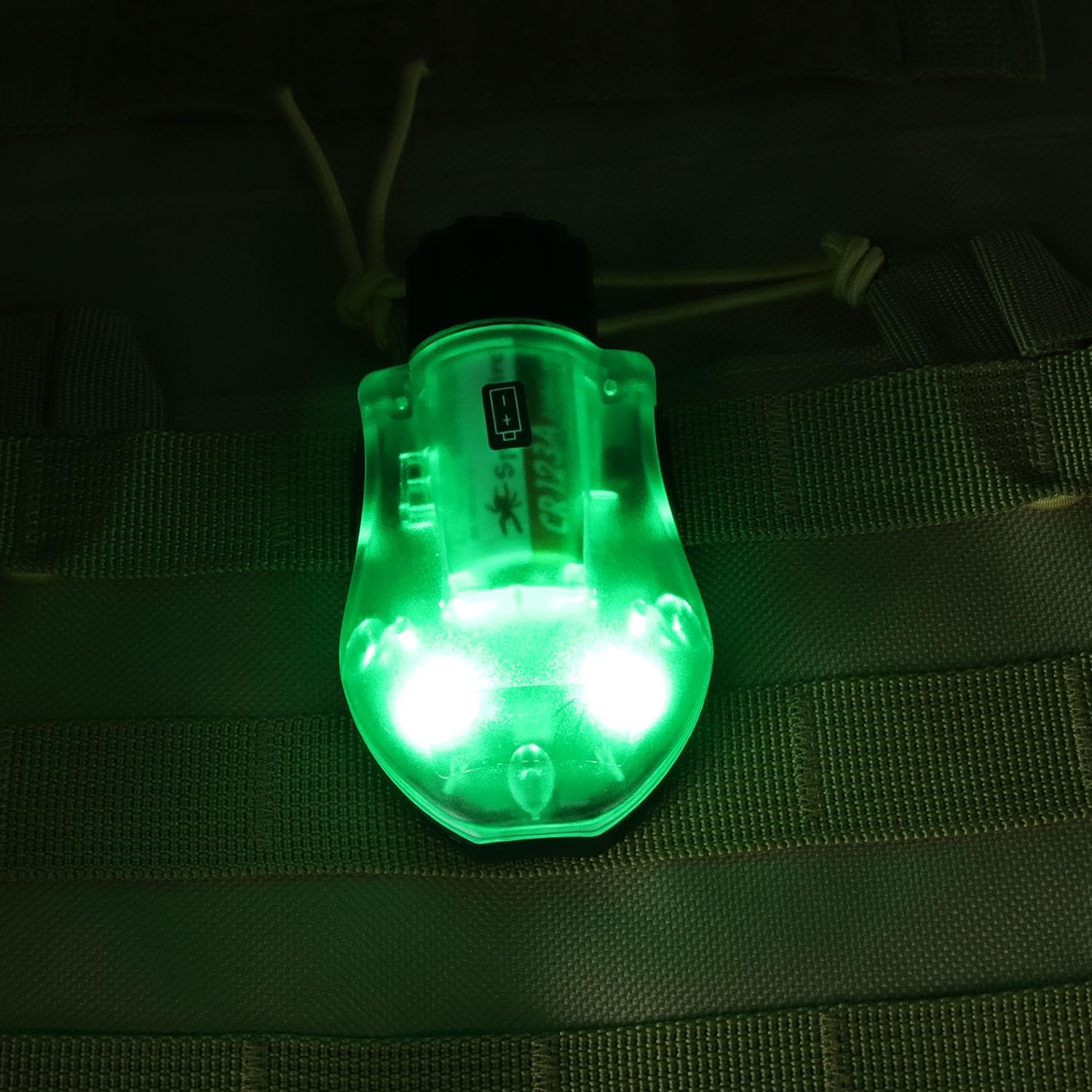 Tactical IR Strobe Helmet Light Military Identification Light with LED Visible Light Constant-on & Strobe Survival Signal Light (Tan-Green)