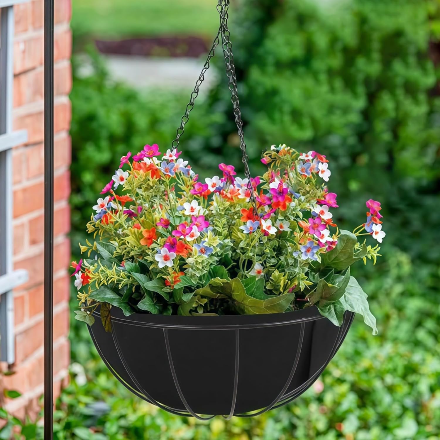 2 Pcs Waterproof Plant Liner for Pots, 120 Inch Reusable Felt Hanging Basket Liner, Breathable and Tear-Resistant for Indoor and Outdoor Gardening