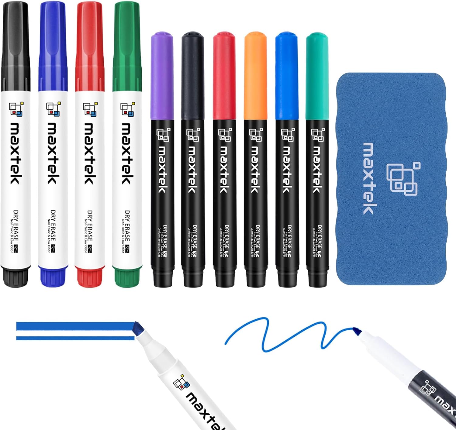 maxtek Low Odor Dry Erase Markers Mixed Tip