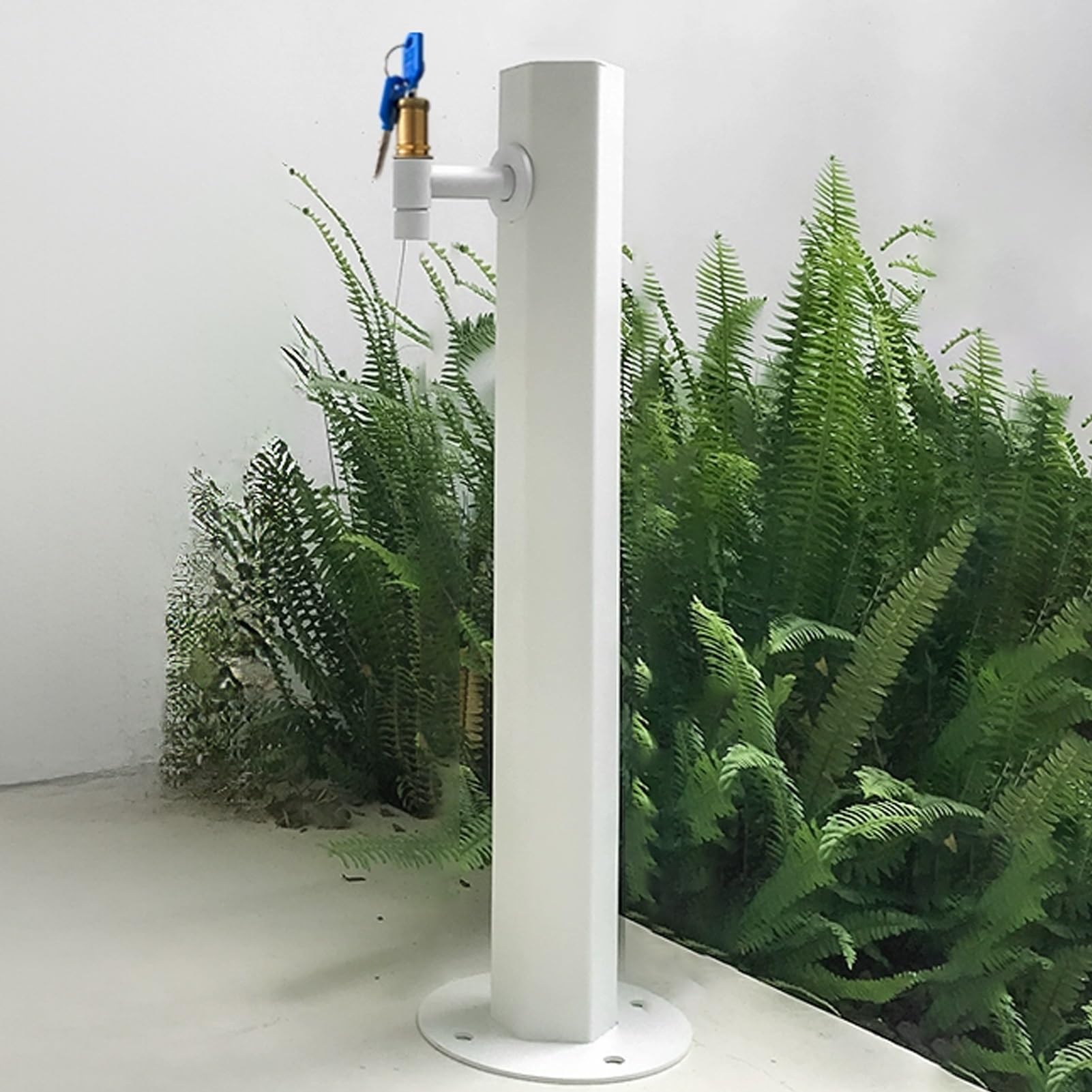 WOTZOV Faucet Water Column,Outdoor Garden Water Column - Freestanding Post Faucet With Double Outlet Hydrant For Courtyard - Vertical Water Dispenser，White C 60CM/23.6IN