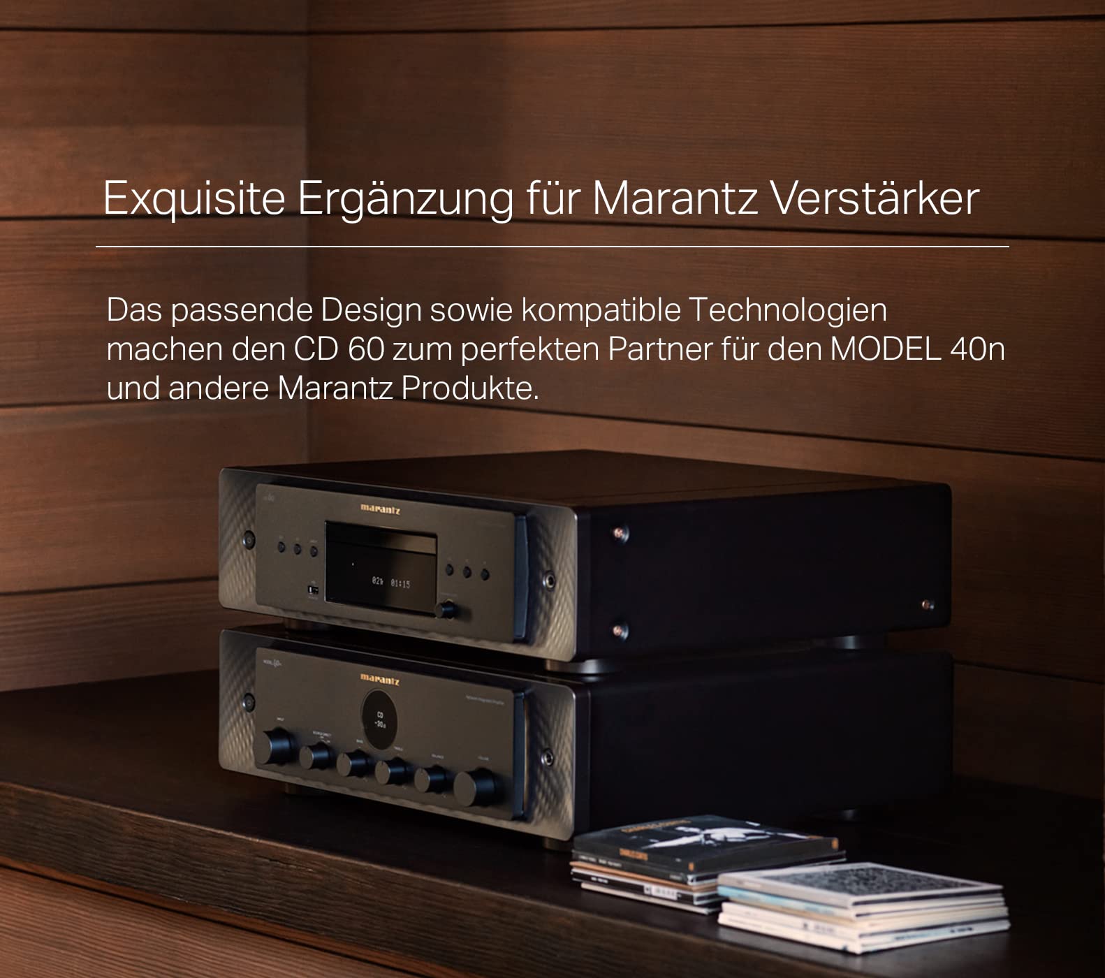 Marantz CD60 - Reproductor de CD HiFi con Audio Hi-Res, convertidor Digital/analógico, Circuito Marantz HDAM, Amplificador de Auriculares