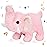 Hopearl Walking Elephant Interactive Crawling Elephish Electronic Plush Toy Animated Gifts for Toddlers Birthday, Pink, 8\'\'