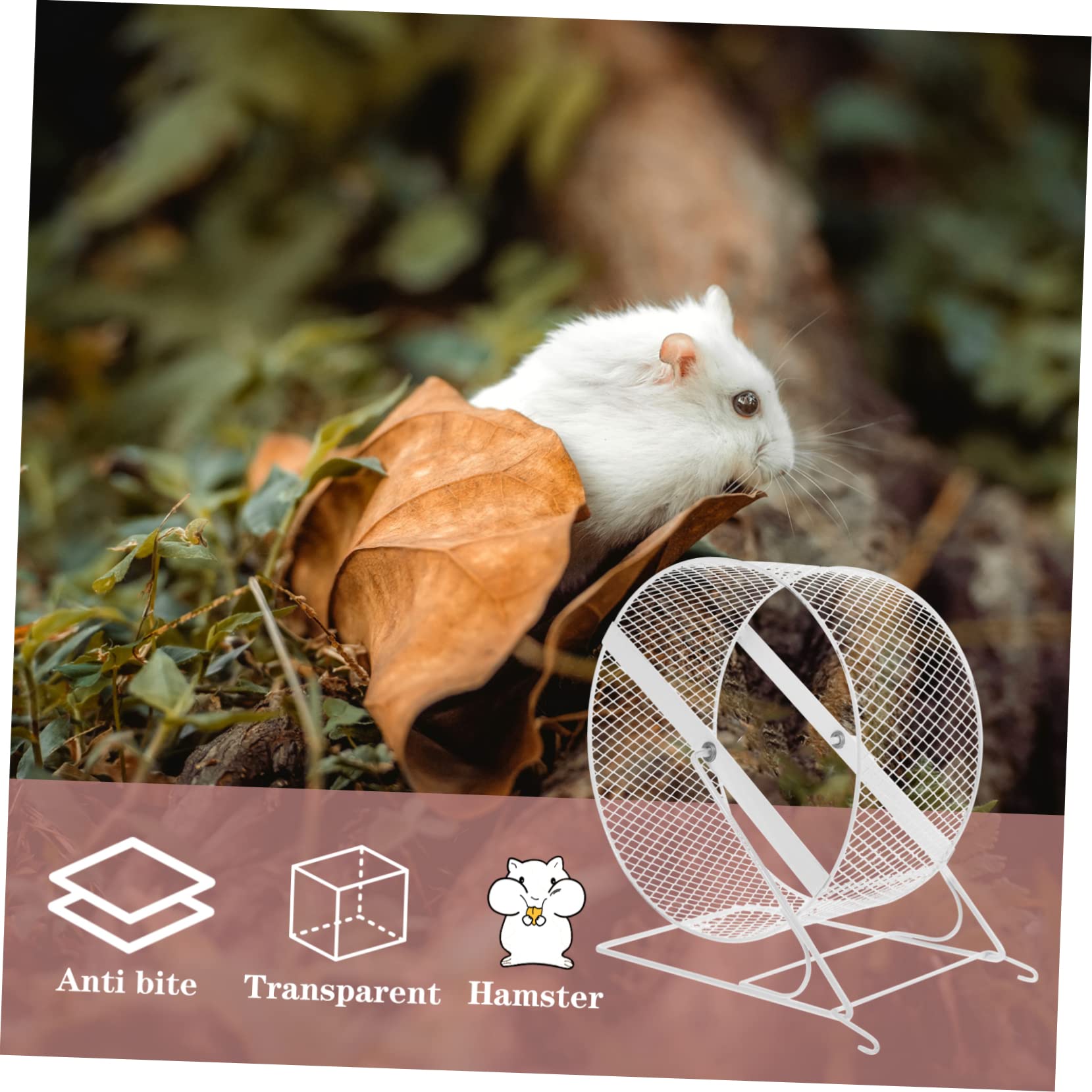 Angoily Roue de Hamster Silencieuse en Métal Blanc avec Fonctionnement Silencieux et Sécurité, Accessoire pour Petits Animaux comme Hérisson ou Chinchilla