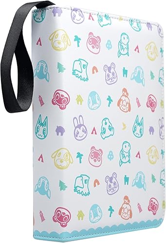 Miniatura 3 de Carpeta de cuero sintético con 4 bolsillos para tarjetas coleccionables con soporte para álbumes de tarjetas Amiibo para Animal Crossing Amiibo,