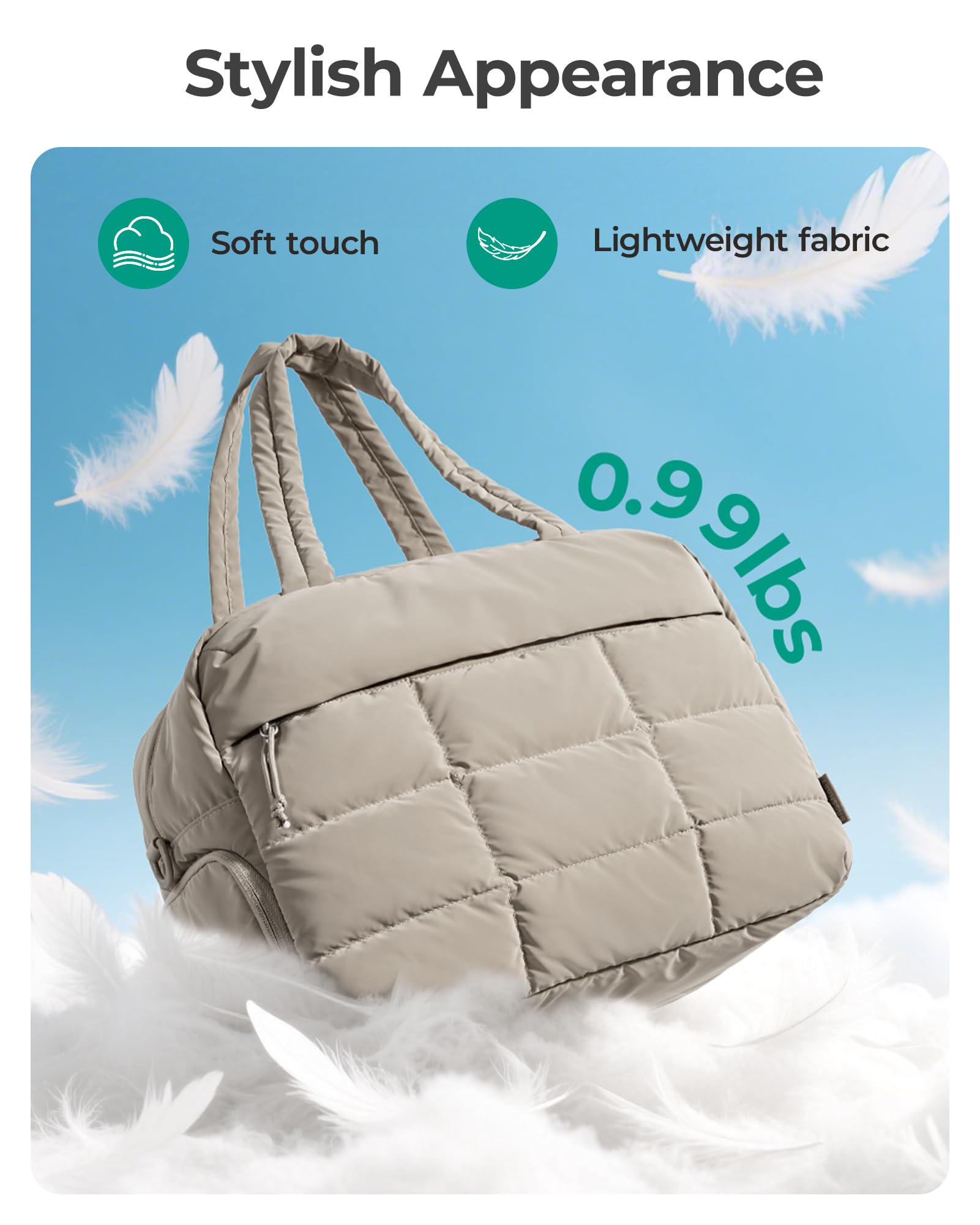 BAGSMART Bolsa de viaje pequeña para mujer, impermeable, con compartimento para zapatos, color negro, marrón