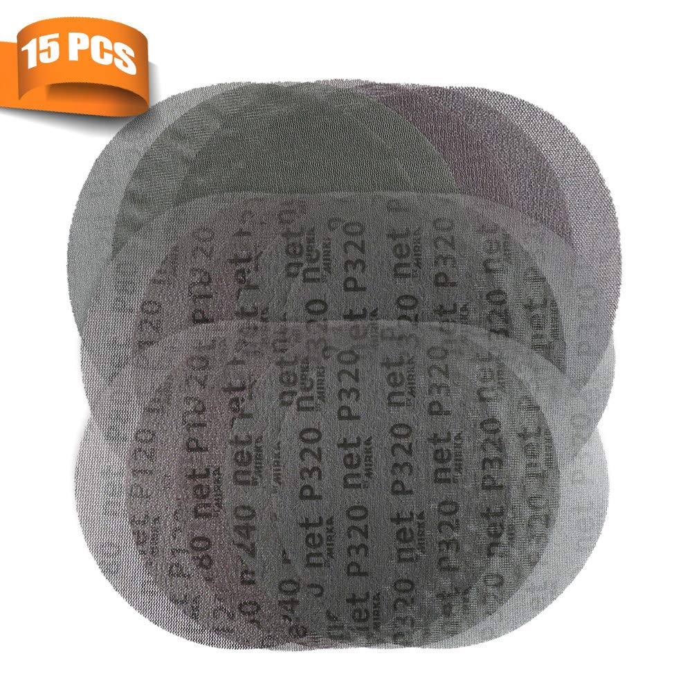 15 szt. 9 cali 220 mm tarcze ścierne z siatki szlifierskiej Bezpyłowe, zapobiegające blokowaniu 80/120/180/240/320 Grys, 120