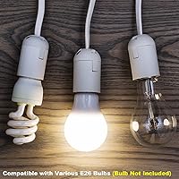 Vista 3 de Kit de luces colgantes enchufables, luces colgantes retro con cable de enchufe, lámpara colgante industrial E26 E27, cable de 9.8 pies con Blanco