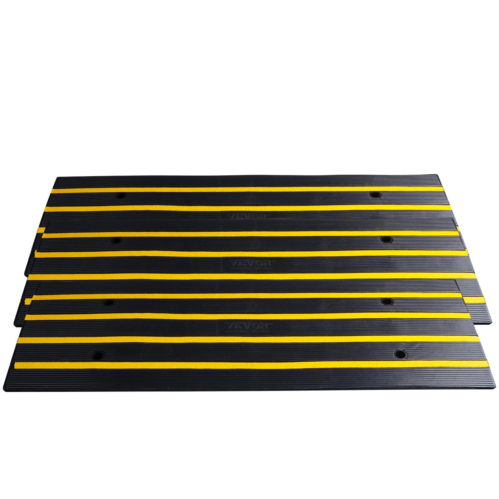 VEVOR Rampa per Soglia in Gomma 3 Pezzi Altezza 6,5cm Capacità Max. 15 Tonnellate per Veicoli, Rampa per Soglia Superficie Antiscivolo con Canale per Cavi, Rampa Soglia Antiscivolo per Salita Facile