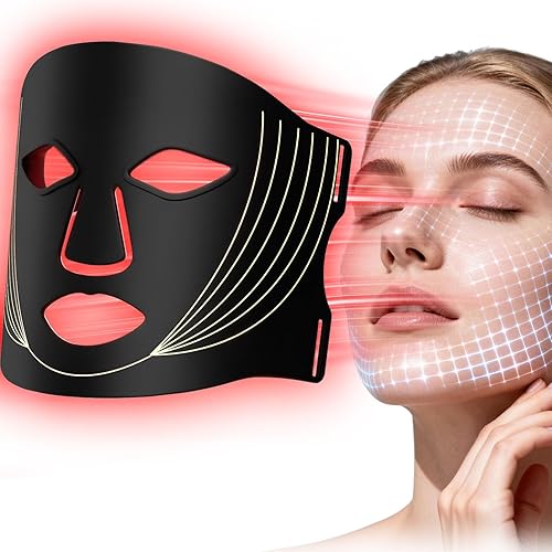 Red Light Therapy Mask for Face - 210 LED 7 Color Light Therapy Face Mask, Wireless Rechargeable Photon Skin Care Device, Anti Aging Wrinkles Acne Treatment, Home Spa Beauty Facial Mask