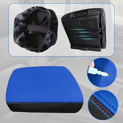 Miniatura 6 de Funda para reposabrazos de consola central adecuada para Dodge Ram 1500 2500 3500 2019-2023 con asiento de cubo, protector de piel antiarañazos
